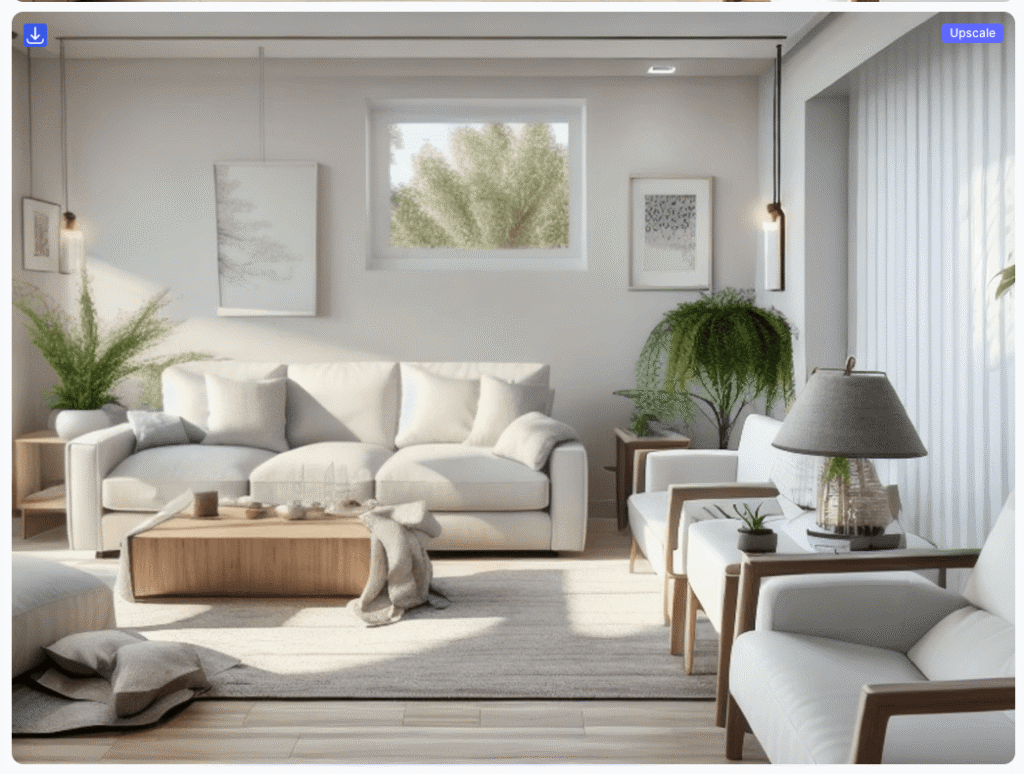 Visualize.ai AI modern living room plan rendering