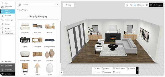 City Furniture’s 3D room planner using 3D Cloud technology