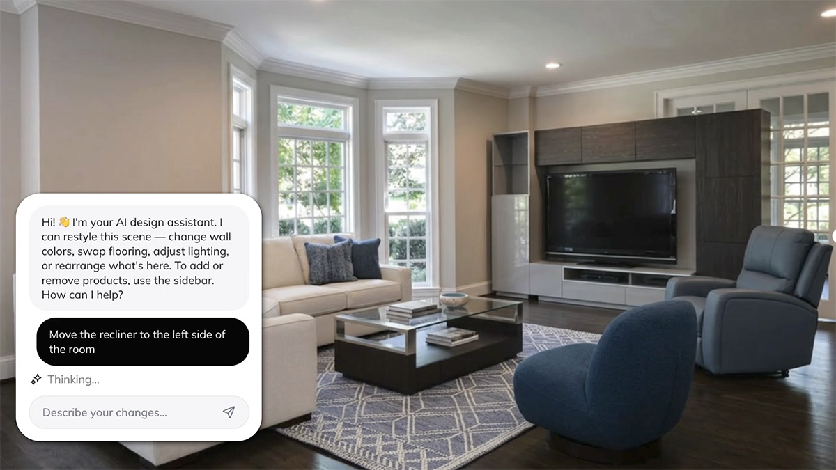 DesignWithMe.ai - demo screen of a room layout